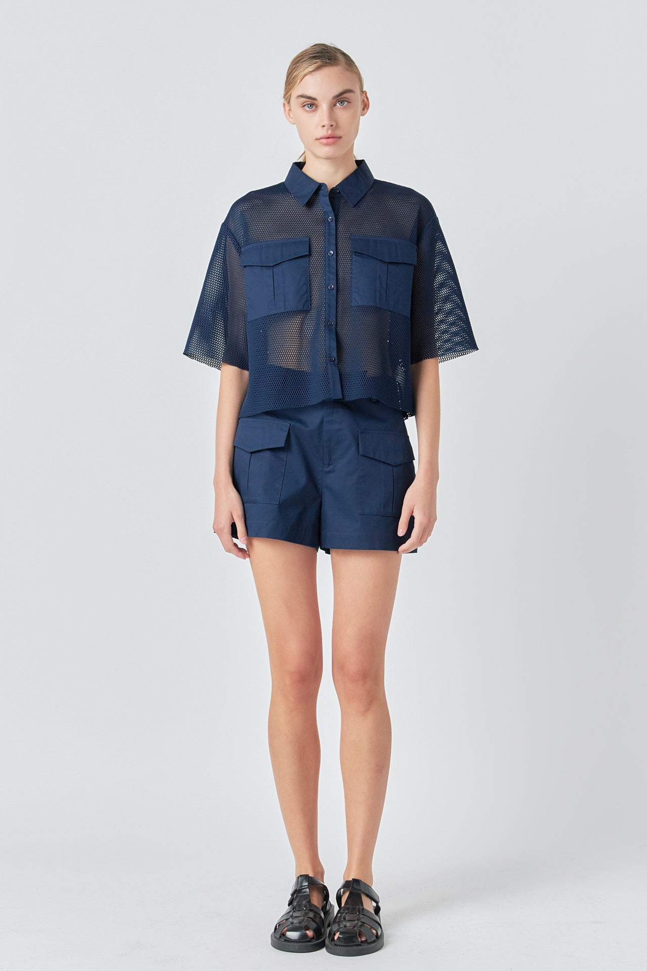 GREY LAB - High-Waisted Shorts with Pockets - SHORTS available at Objectrare