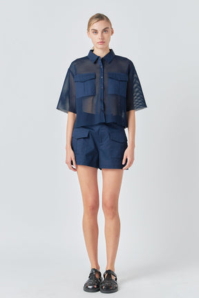 GREY LAB - High-Waisted Shorts with Pockets - SHORTS available at Objectrare