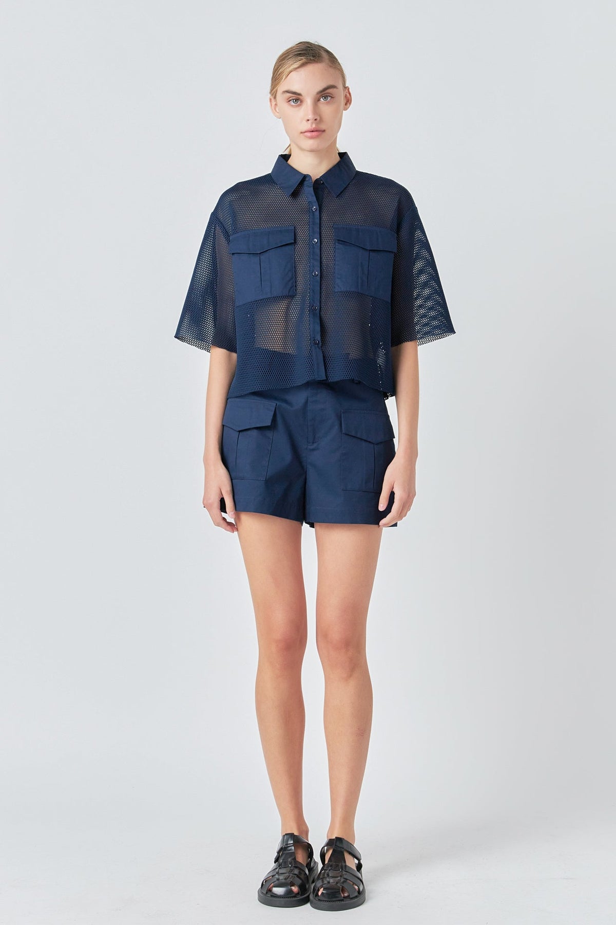 GREY LAB - High-Waisted Shorts with Pockets - SHORTS available at Objectrare