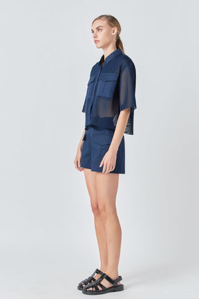 GREY LAB - High-Waisted Shorts with Pockets - SHORTS available at Objectrare