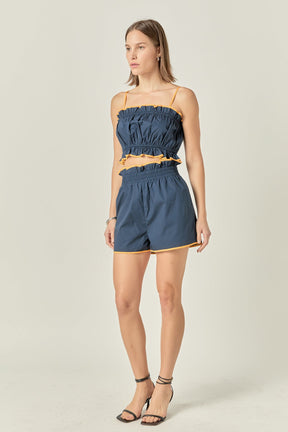 ENGLISH FACTORY - Cropped Top with Colorblock Binding - TOPS available at Objectrare