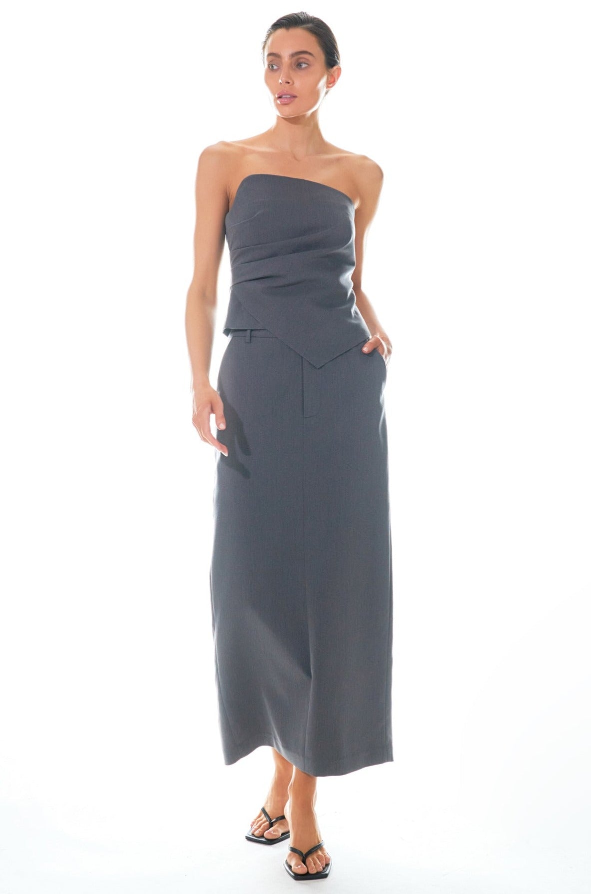 GREY LAB - Mid-Waisted Maxi Skirt - SKIRTS available at Objectrare