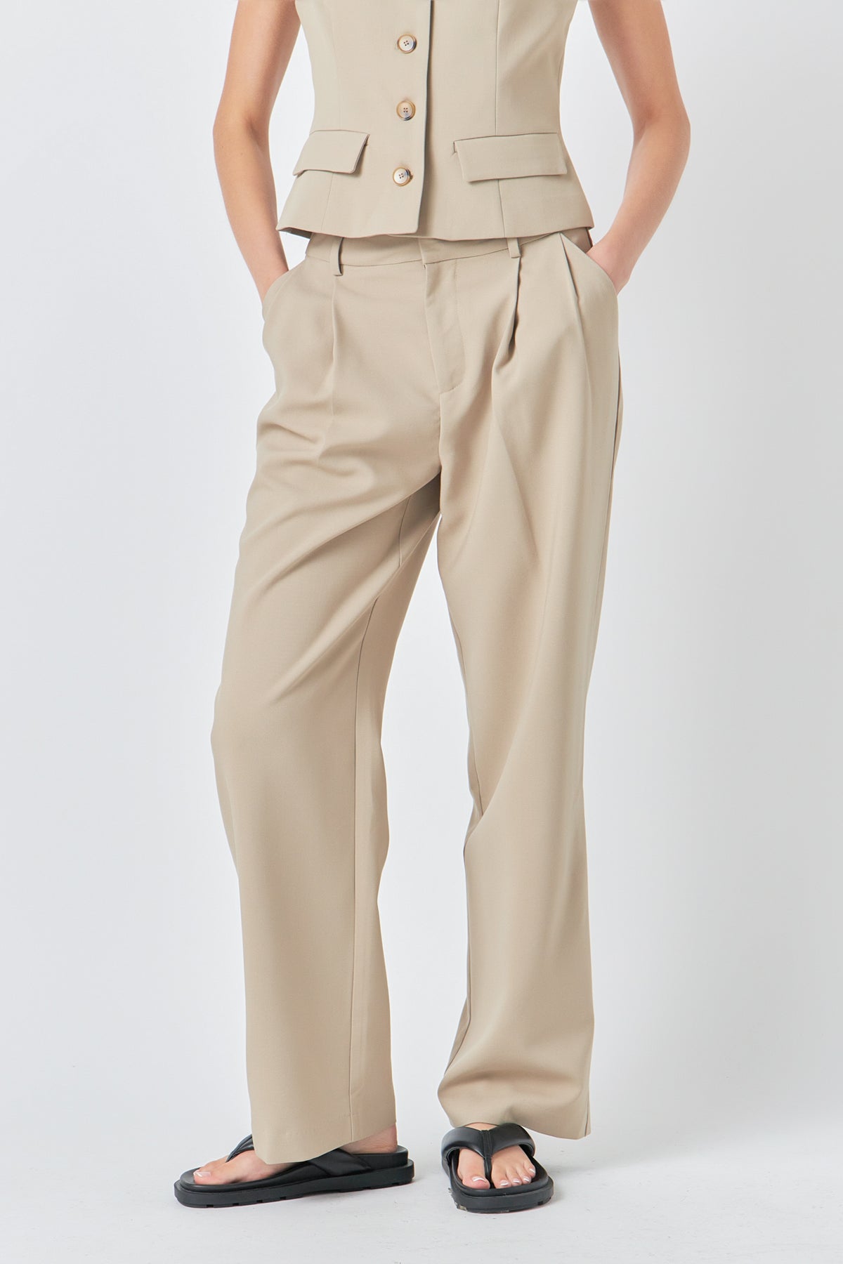 GREY LAB - Mid Waisted Long Trousers - PANTS available at Objectrare