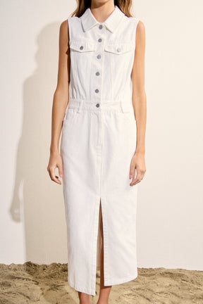 Sleeveless Maxi Denim Dress