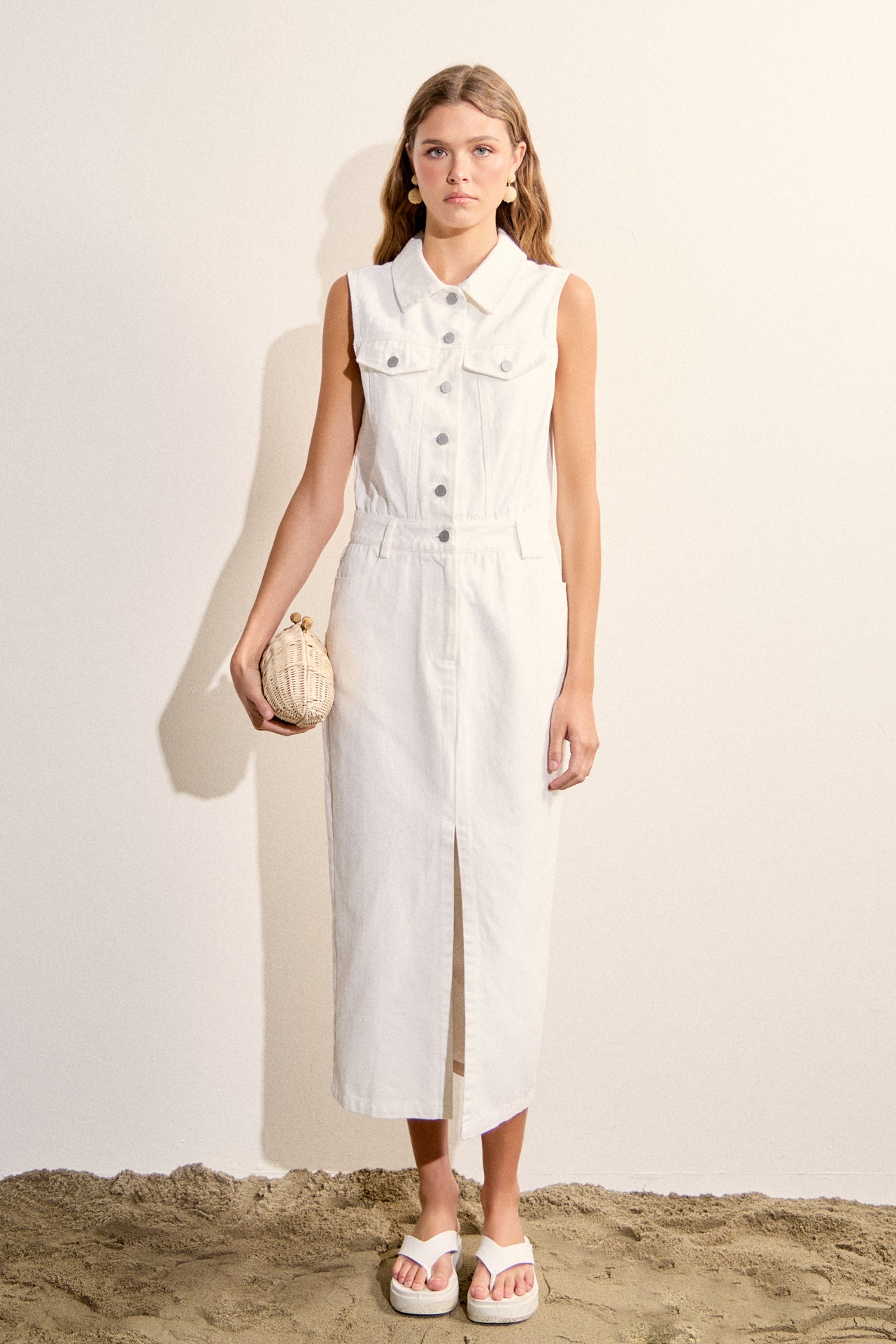 Sleeveless Maxi Denim Dress