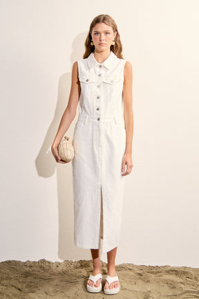 Sleeveless Maxi Denim Dress