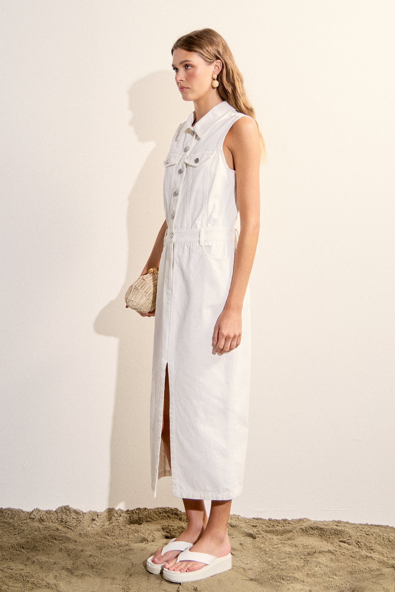 Sleeveless Maxi Denim Dress