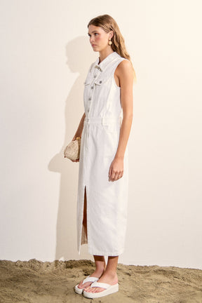 Sleeveless Maxi Denim Dress