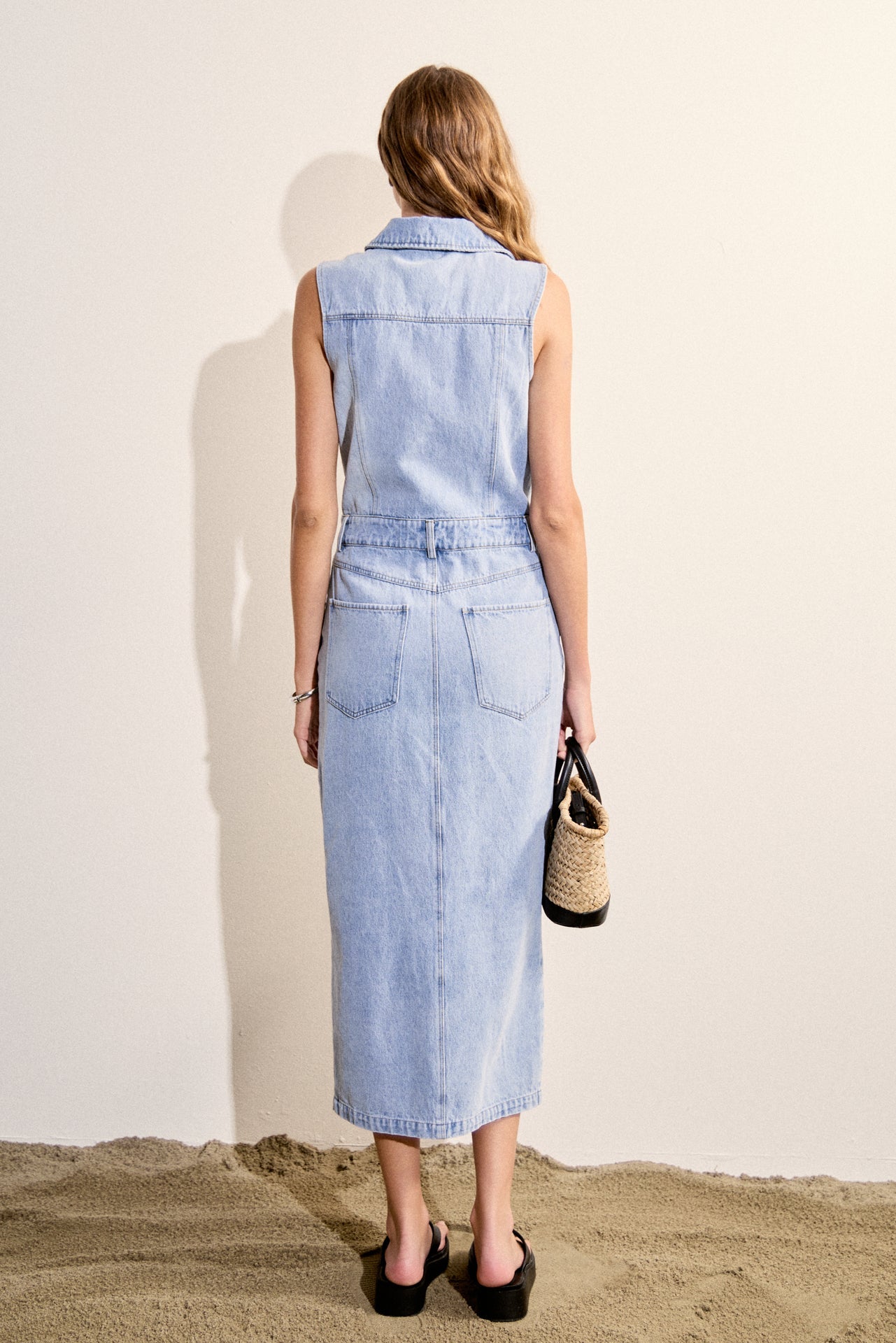Sleeveless Maxi Denim Dress