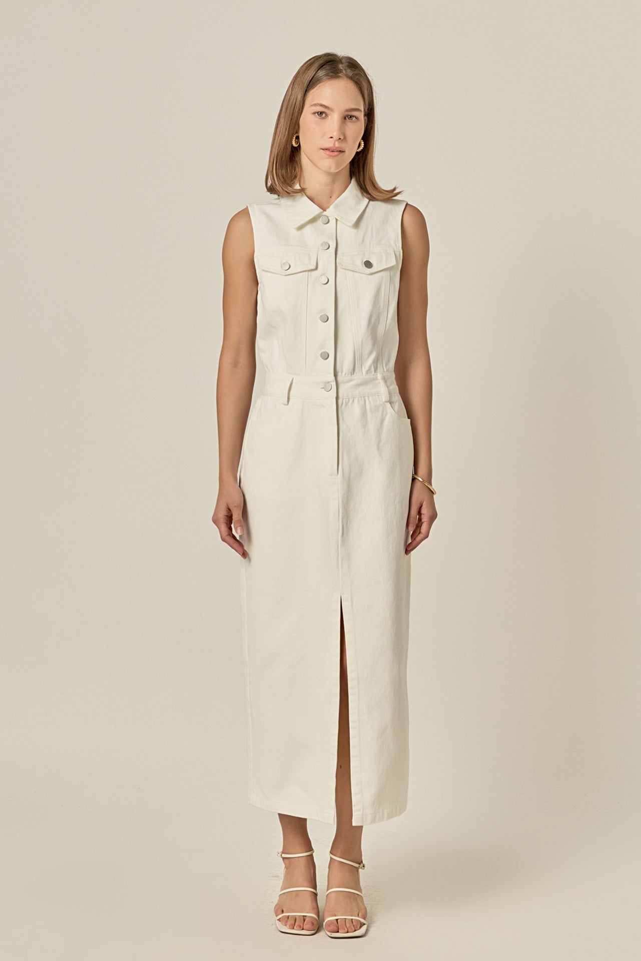 Sleeveless Maxi Denim Dress