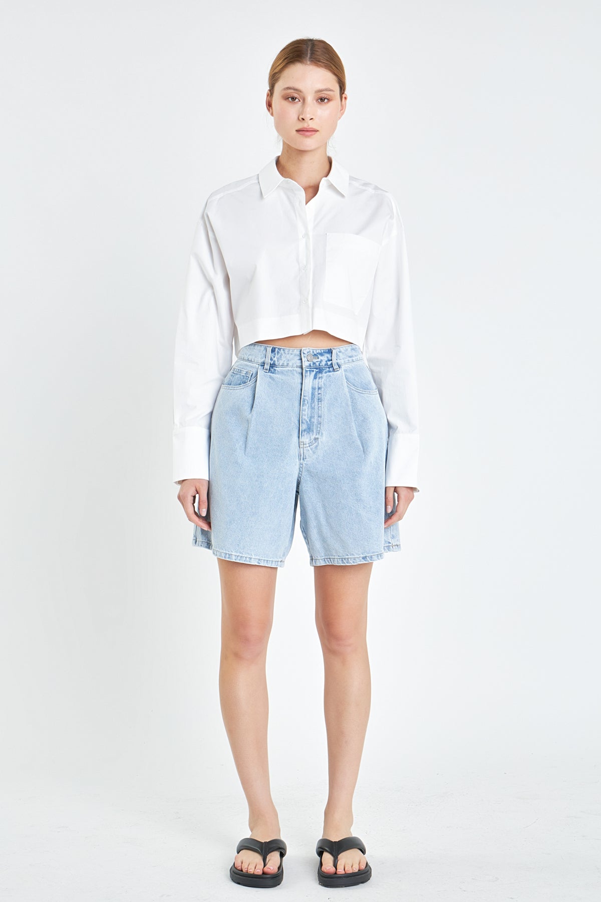 GREY LAB - Oversized Cropped Shirts with Pocket - SHIRTS & BLOUSES available at Objectrare