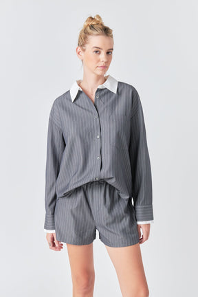 GREY LAB - Grey Lab - Oversized Pinstripe Shirt - SHIRTS & BLOUSES available at Objectrare