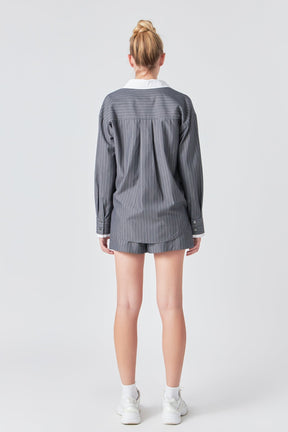 GREY LAB - Grey Lab - Oversized Pinstripe Shirt - SHIRTS & BLOUSES available at Objectrare