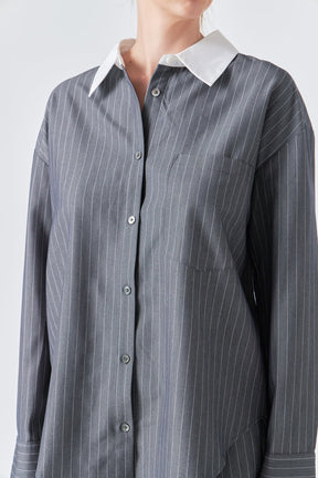 GREY LAB - Grey Lab - Oversized Pinstripe Shirt - SHIRTS & BLOUSES available at Objectrare