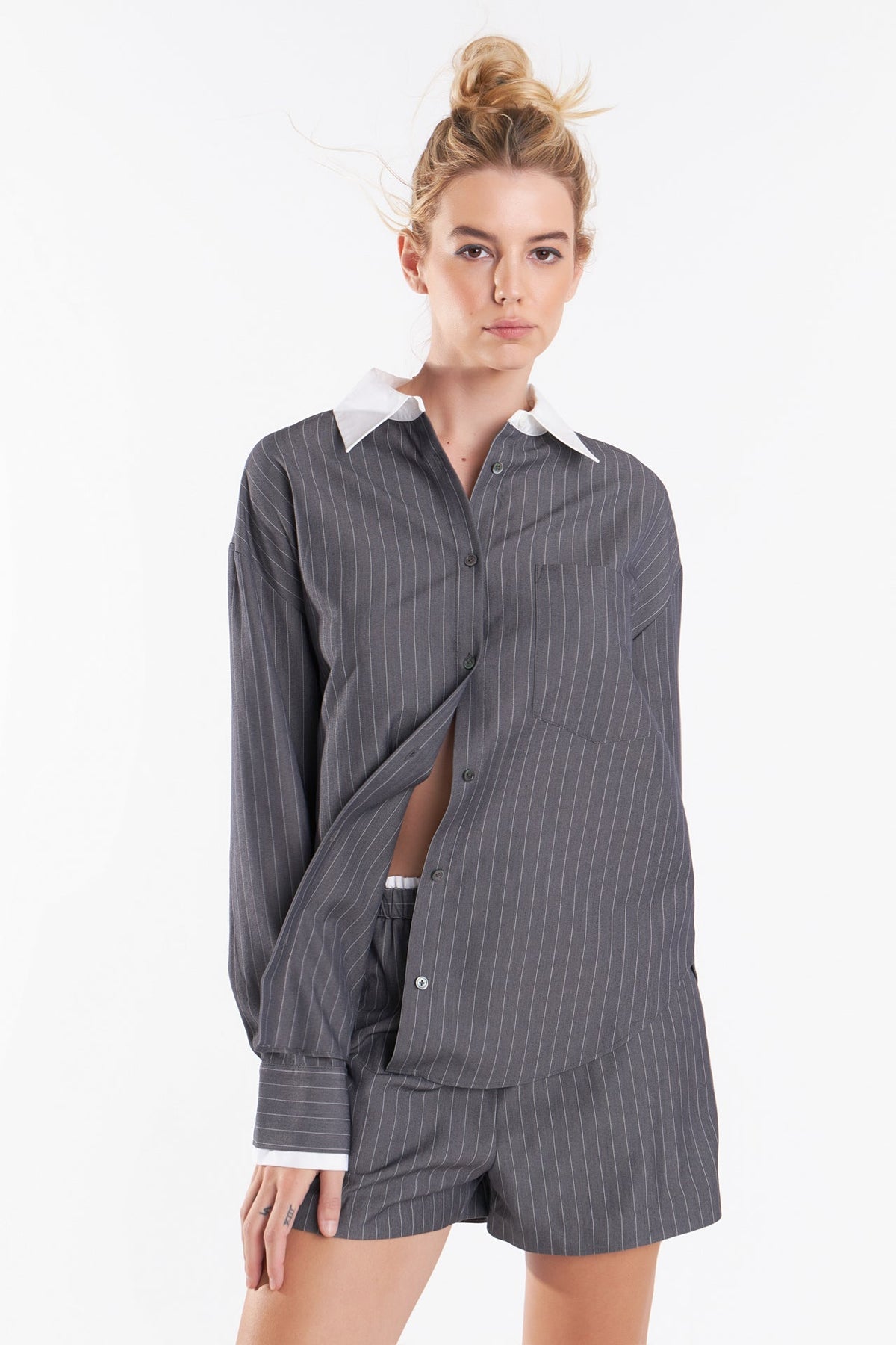 GREY LAB - Grey Lab - Oversized Pinstripe Shirt - SHIRTS & BLOUSES available at Objectrare