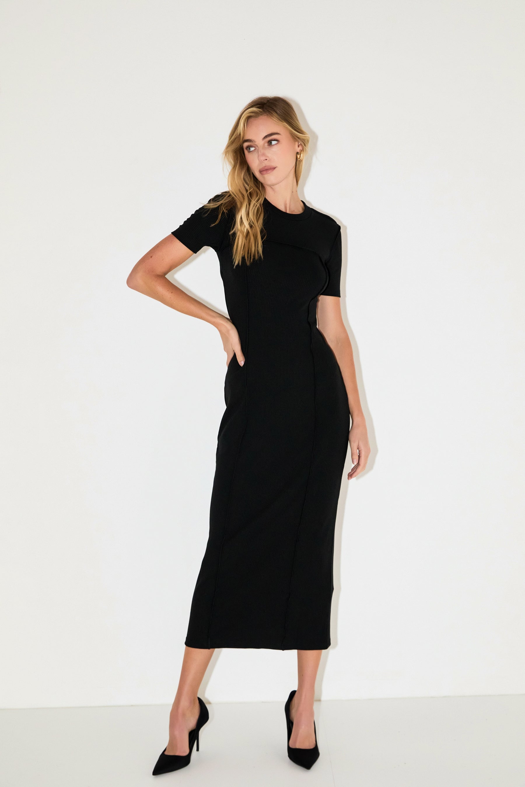 GREY LAB - Overlock Piping Knit Maxi Dress - DRESSES available at Objectrare