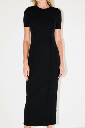 GREY LAB - Overlock Piping Knit Maxi Dress - DRESSES available at Objectrare
