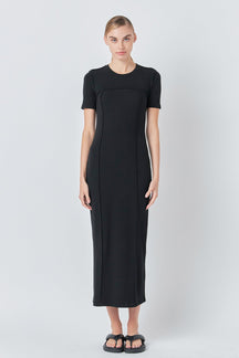 GREY LAB - Overlock Piping Knit Maxi Dress - DRESSES available at Objectrare