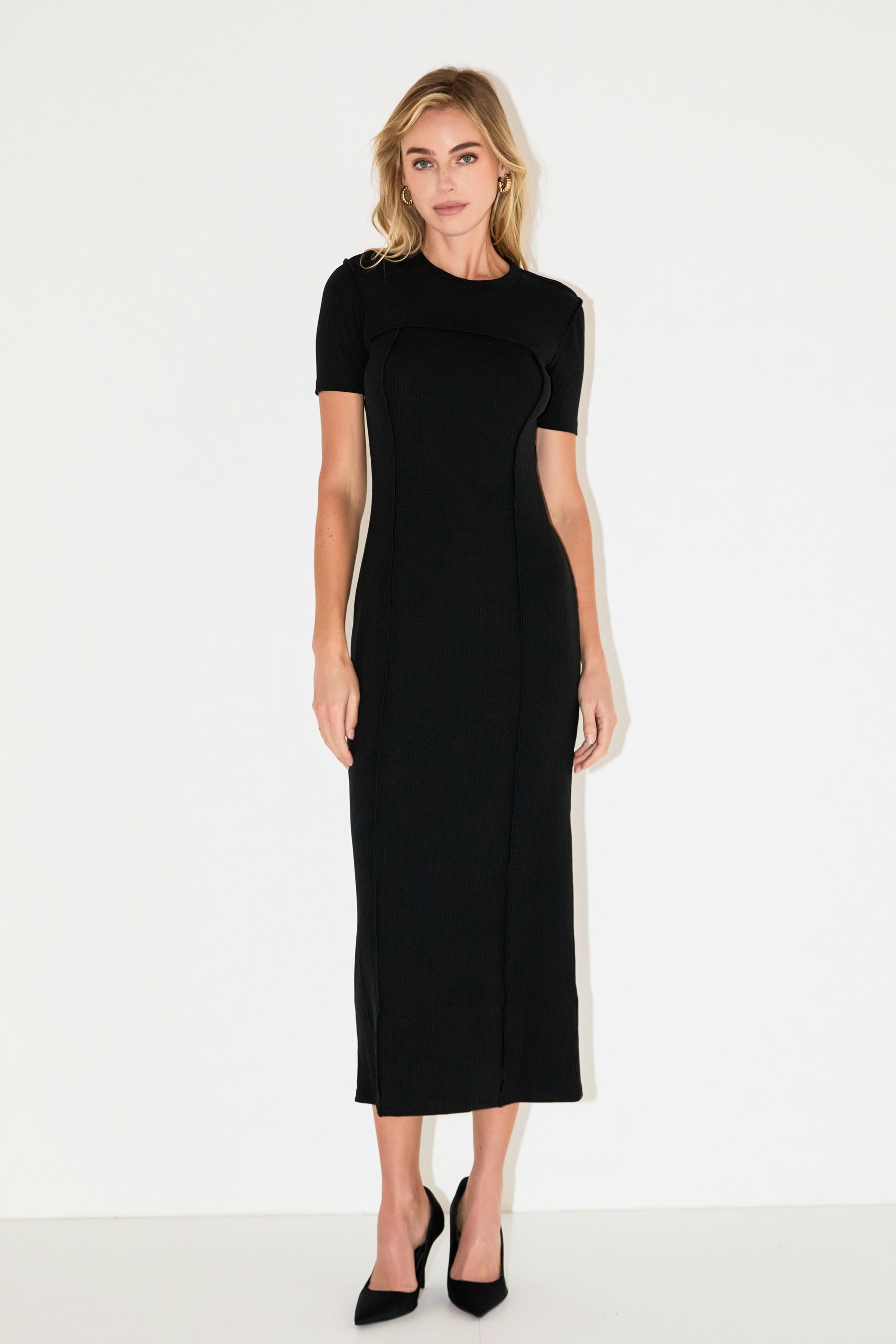 GREY LAB - Overlock Piping Knit Maxi Dress - DRESSES available at Objectrare