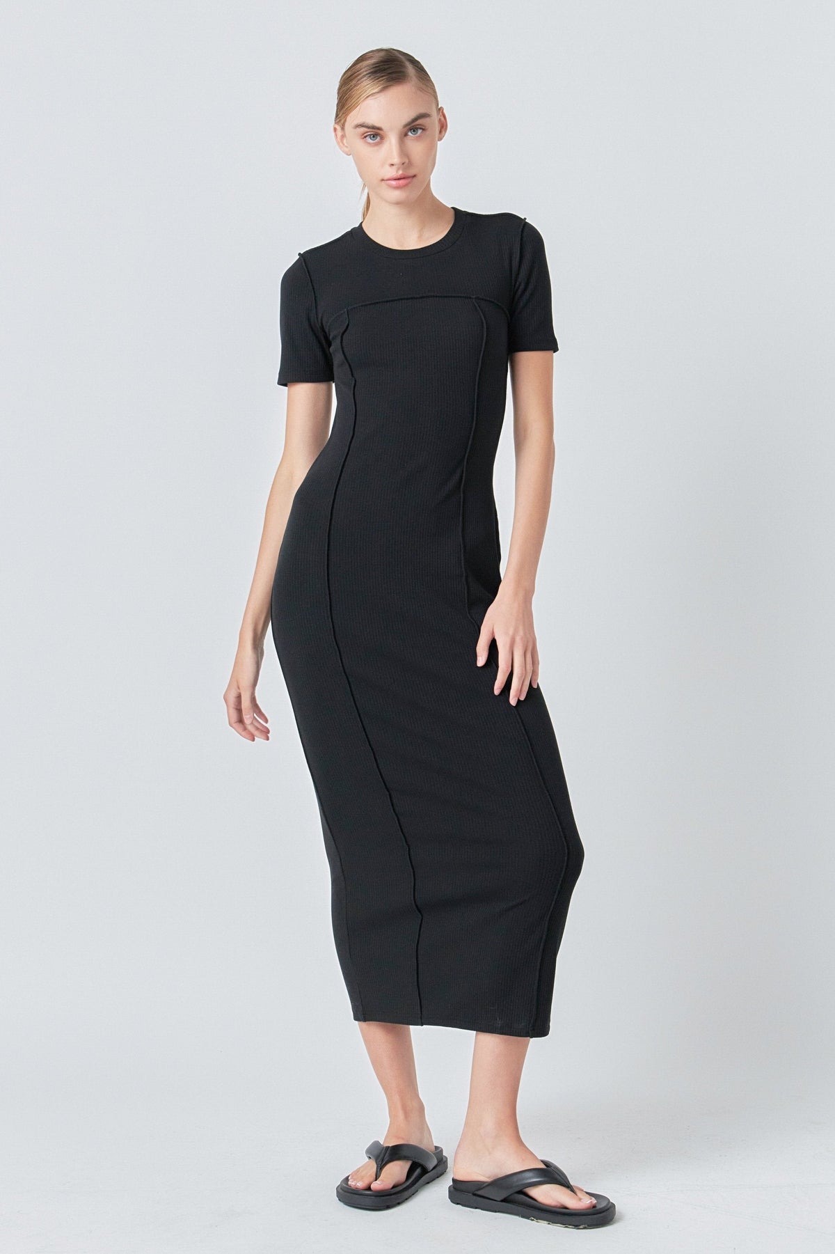 GREY LAB - Grey Lab - Overlock Piping Knit Maxi Dress - DRESSES available at Objectrare