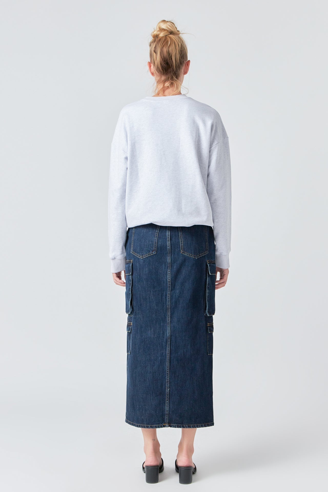 GREY LAB - Denim Cargo Maxi Skirt - SKIRTS available at Objectrare
