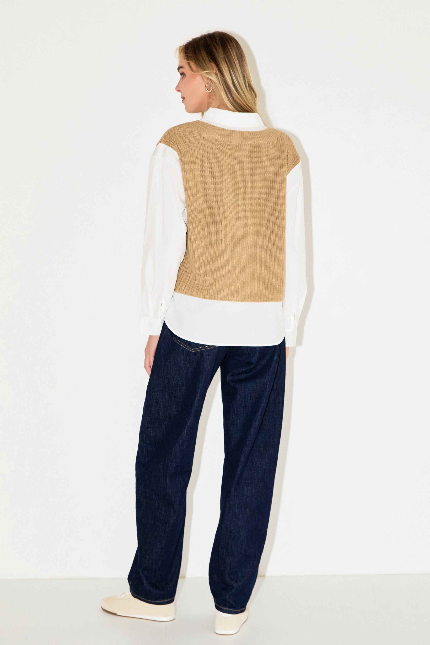 GREY LAB - Sweater Over Shirt - SHIRTS & BLOUSES available at Objectrare