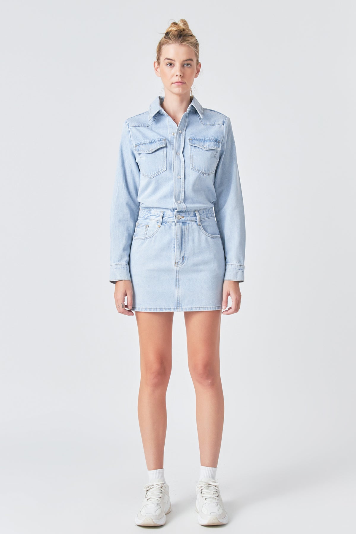 GREY LAB - Denim Mini Dress - DRESSES available at Objectrare