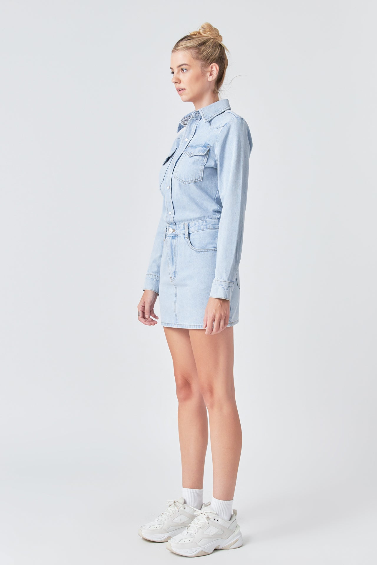 GREY LAB - Grey Lab - Grey Lab - Denim Mini Dress - DRESSES available at Objectrare