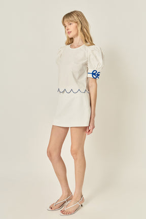 LA'VEN - Scallop Hem Embroidered Top - TOPS available at Objectrare