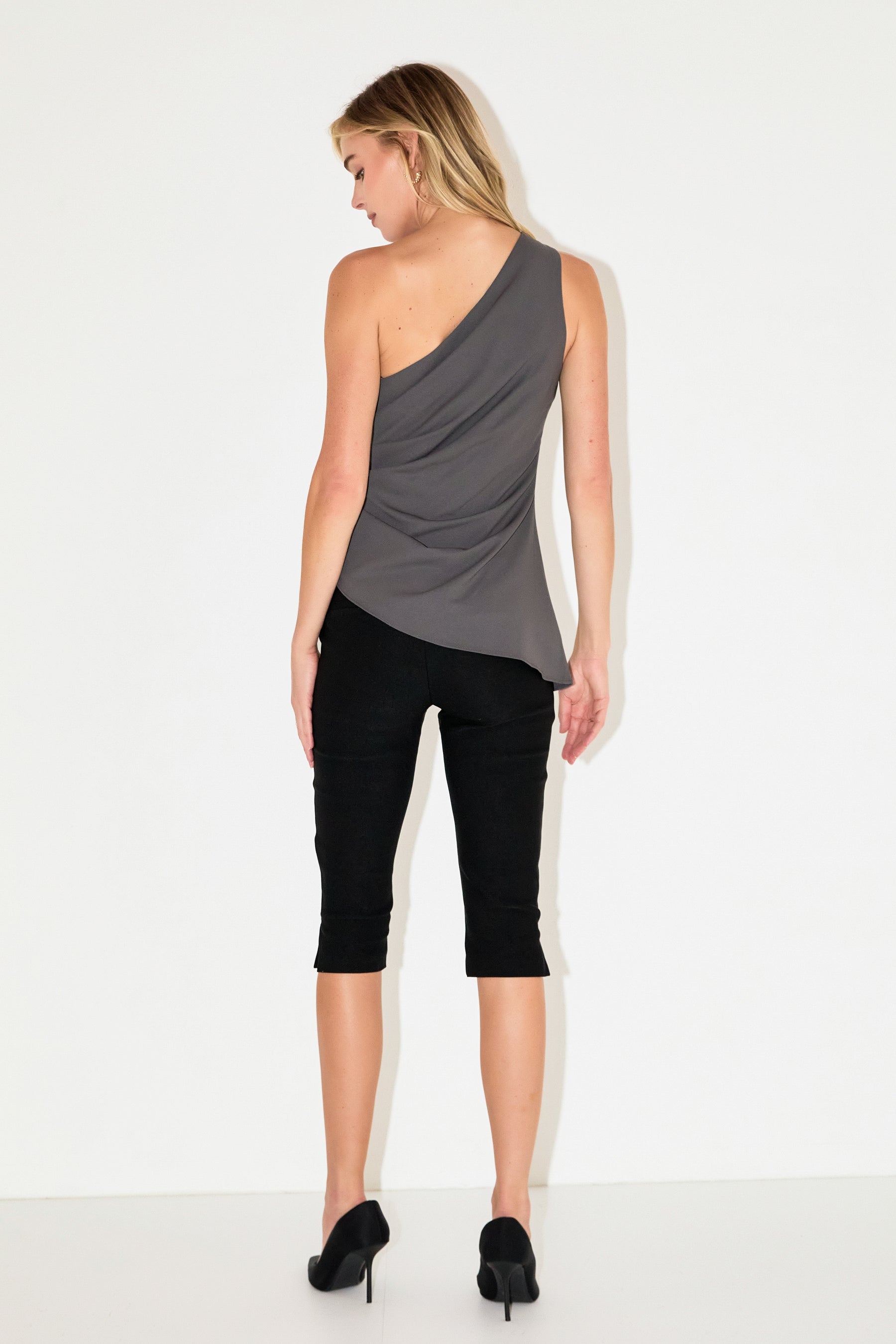 GREY LAB - One Shoulder Ruched Top - TOPS available at Objectrare