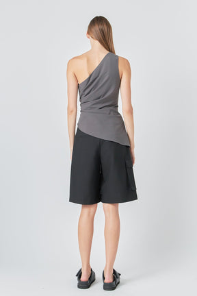 GREY LAB - One Shoulder Ruched Top - TOPS available at Objectrare