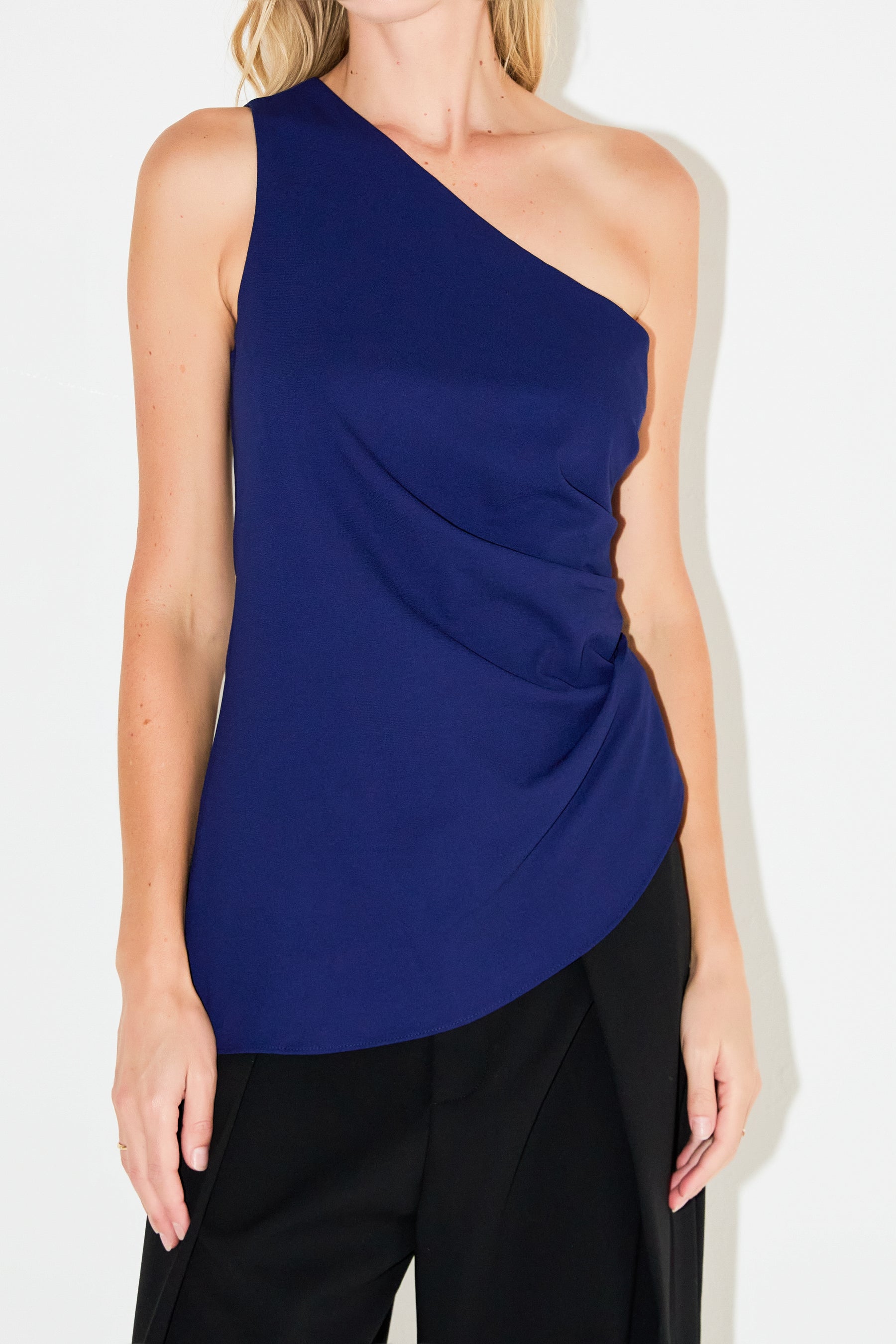 GREY LAB - One Shoulder Ruched Top - TOPS available at Objectrare