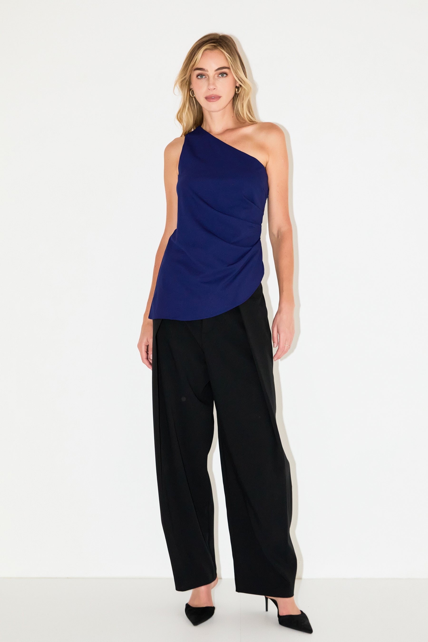 GREY LAB - One Shoulder Ruched Top - TOPS available at Objectrare