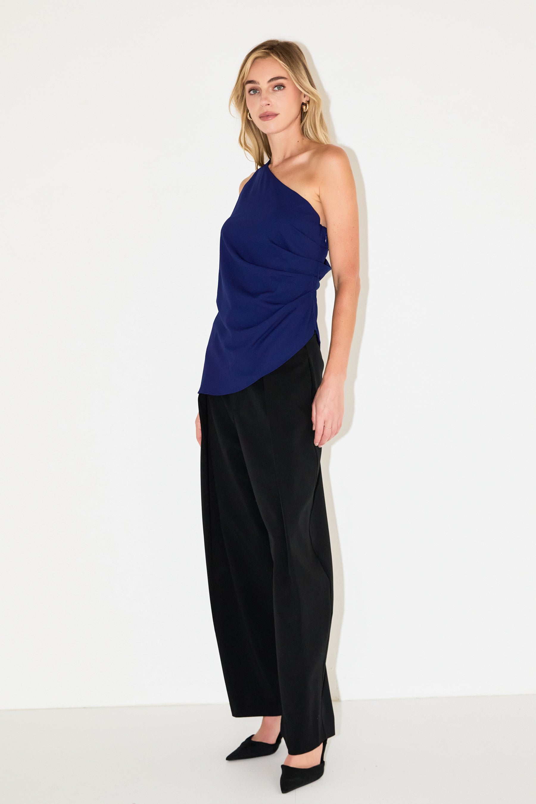 GREY LAB - One Shoulder Ruched Top - TOPS available at Objectrare