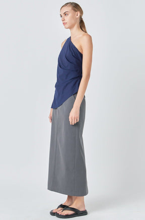 GREY LAB - One Shoulder Ruched Top - TOPS available at Objectrare