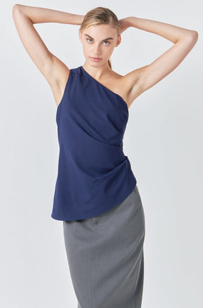 GREY LAB - One Shoulder Ruched Top - TOPS available at Objectrare