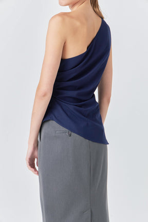 GREY LAB - One Shoulder Ruched Top - TOPS available at Objectrare