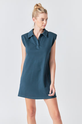 GREY LAB - Power Shoulder Polo Mini Dress - DRESSES available at Objectrare