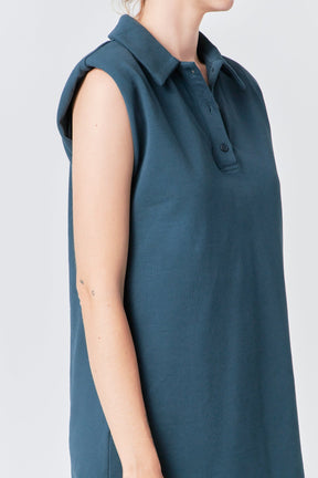 GREY LAB - Power Shoulder Polo Mini Dress - DRESSES available at Objectrare