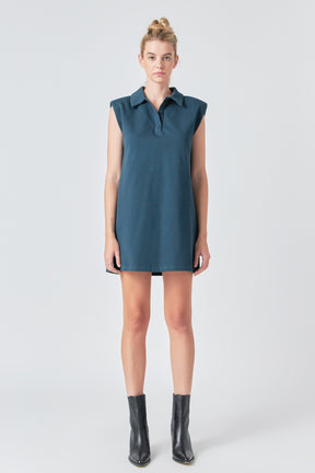 GREY LAB - Power Shoulder Polo Mini Dress - DRESSES available at Objectrare