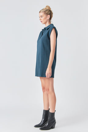 GREY LAB - Power Shoulder Polo Mini Dress - DRESSES available at Objectrare