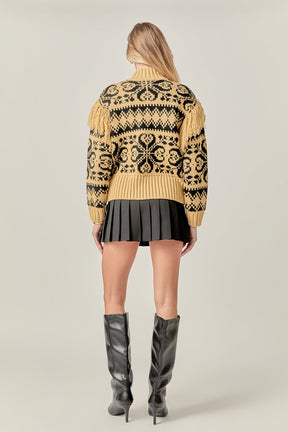 ENGLISH FACTORY - Fair Isle Fringed Sweater - SWEATERS & KNITS available at Objectrare