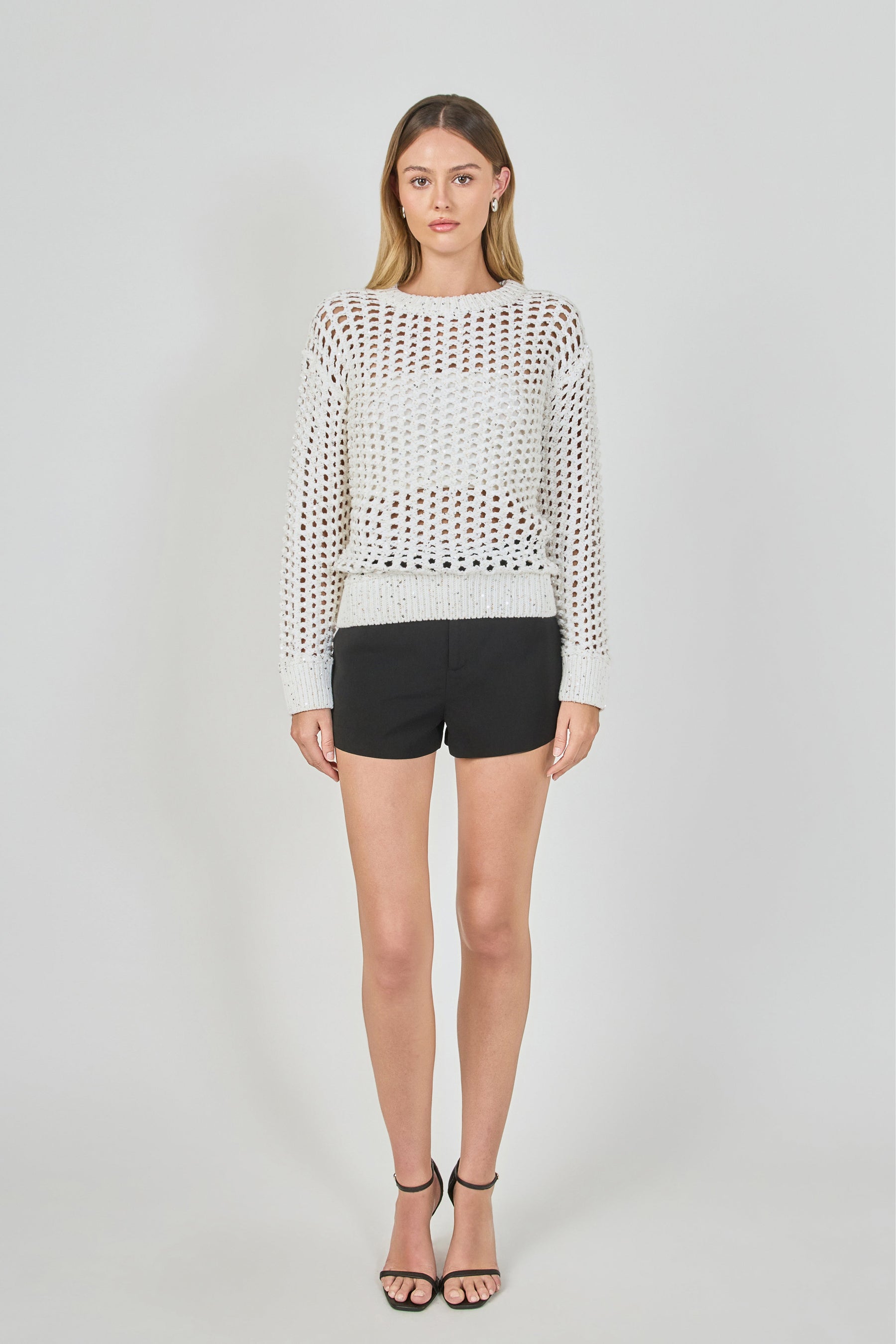 Sequined Mesh Knit Sweater Sequined Mesh Knit Sweater
