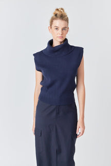 GREY LAB - Turtleneck Sleeveless Sweater - SWEATERS & KNITS available at Objectrare