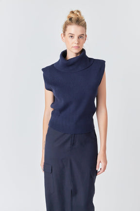 GREY LAB - Turtleneck Sleeveless Sweater - SWEATERS & KNITS available at Objectrare