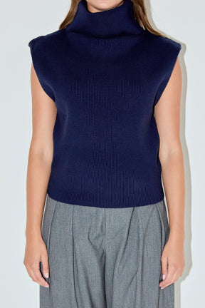 GREY LAB - Turtleneck Sleeveless Sweater - SWEATERS & KNITS available at Objectrare
