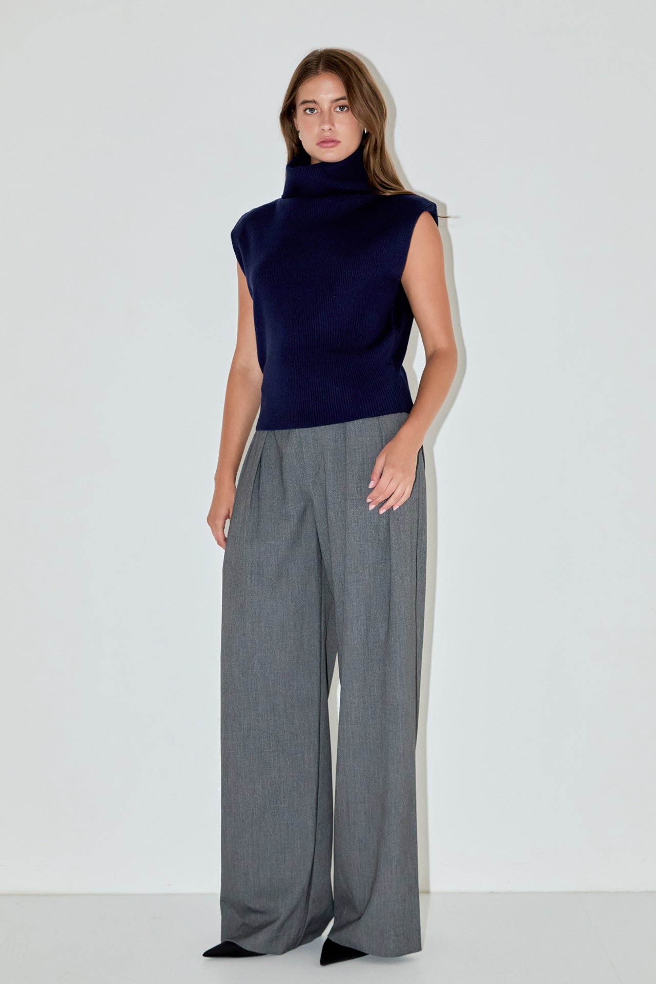 GREY LAB - Turtleneck Sleeveless Sweater - SWEATERS & KNITS available at Objectrare
