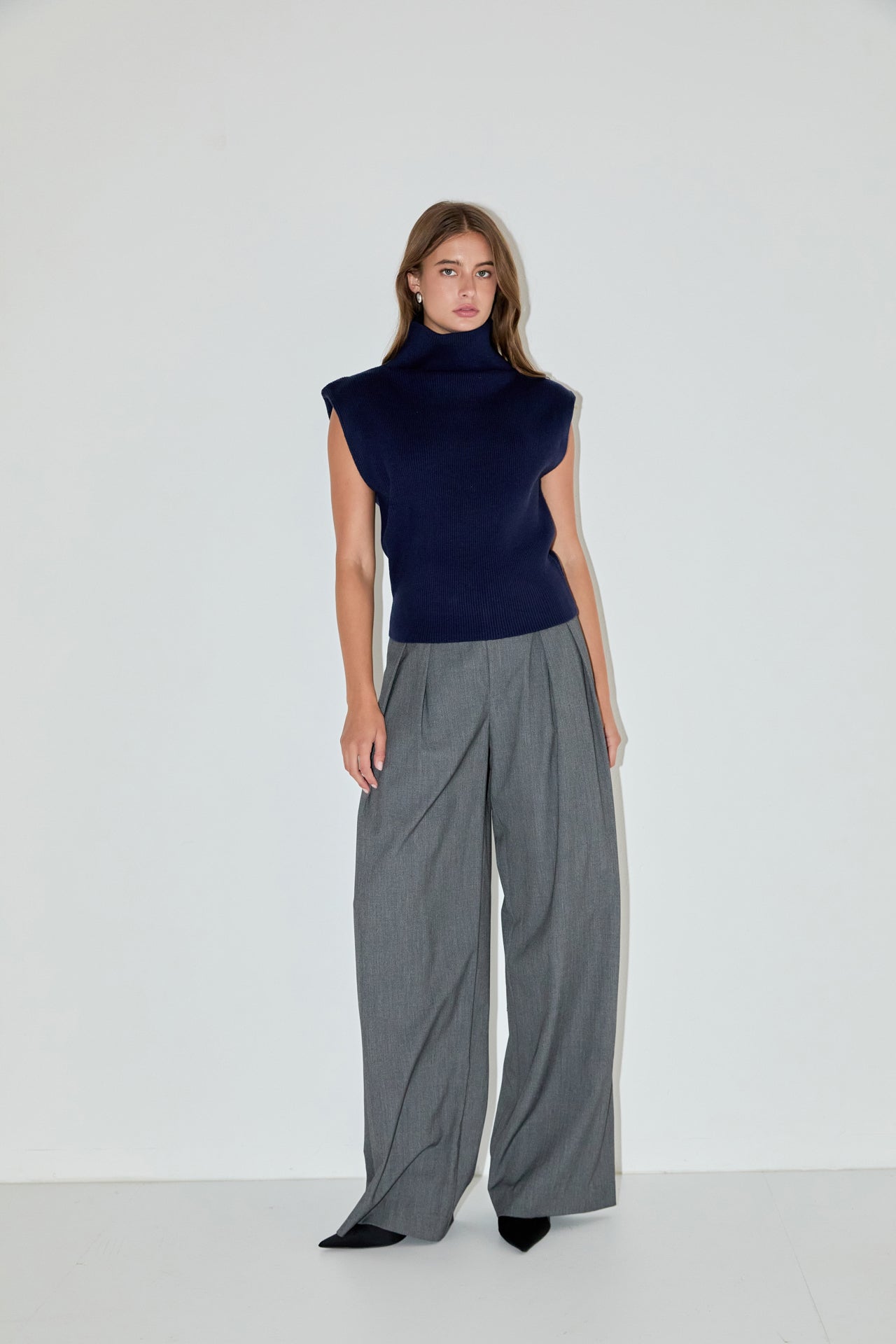 GREY LAB - Turtleneck Sleeveless Sweater - SWEATERS & KNITS available at Objectrare