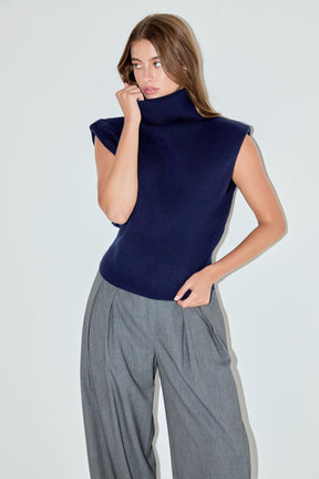 GREY LAB - Turtleneck Sleeveless Sweater - SWEATERS & KNITS available at Objectrare