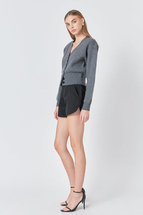 GREY LAB - Grey Lab - High Waisted Nylon Shorts - SHORTS available at Objectrare